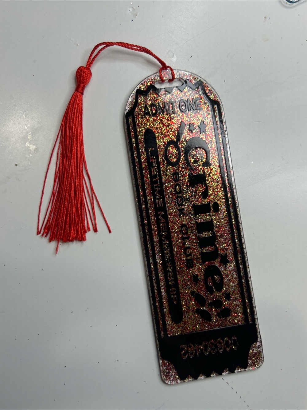 Glittery Red Tassel Bookmark